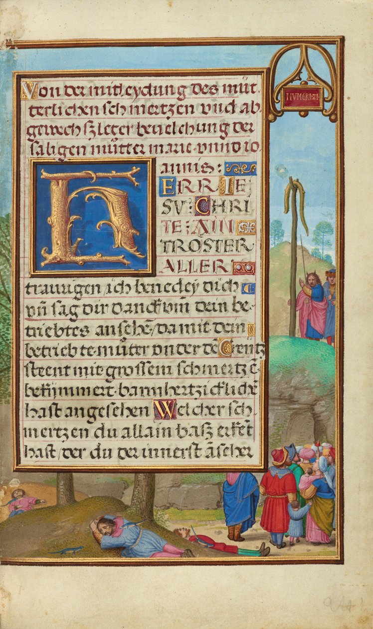 Gräns med Moses och ormen av mässing av Simon Bening