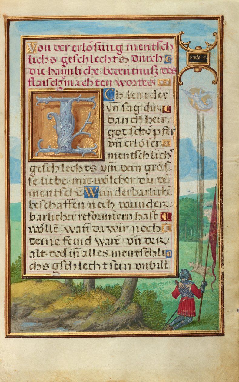 Rand mit einer Szene aus dem Leben von Gideon av Simon Bening