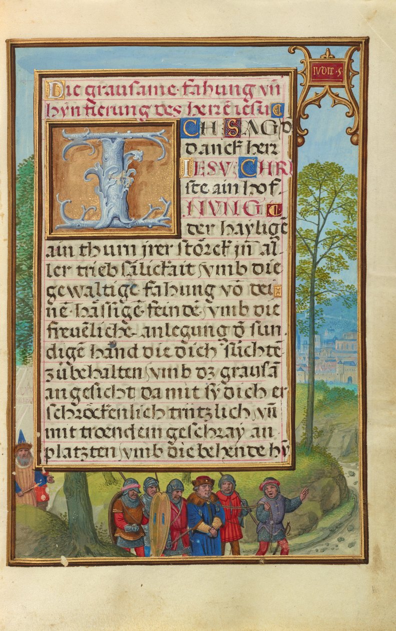 Rand mit der Verhaftung von Achior av Simon Bening