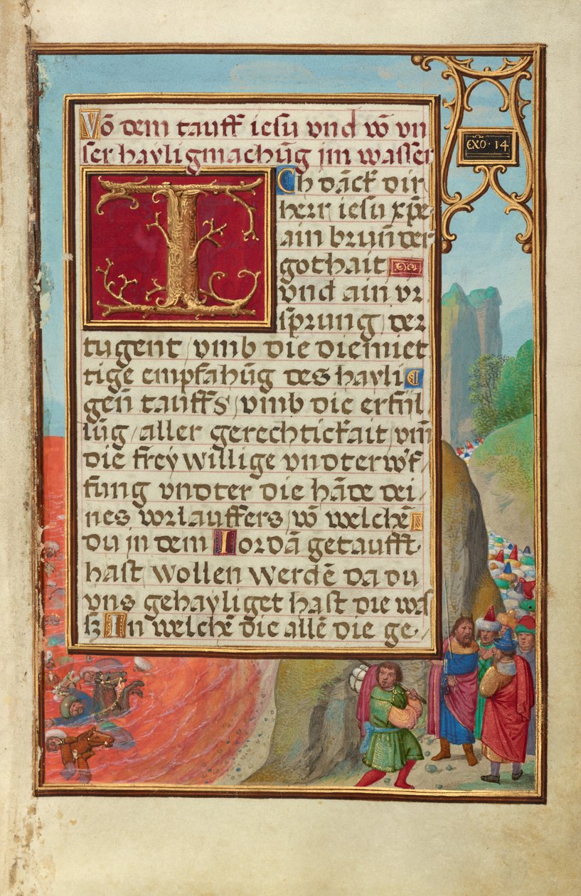 Bordüre mit der Überquerung des Roten Meeres av Simon Bening