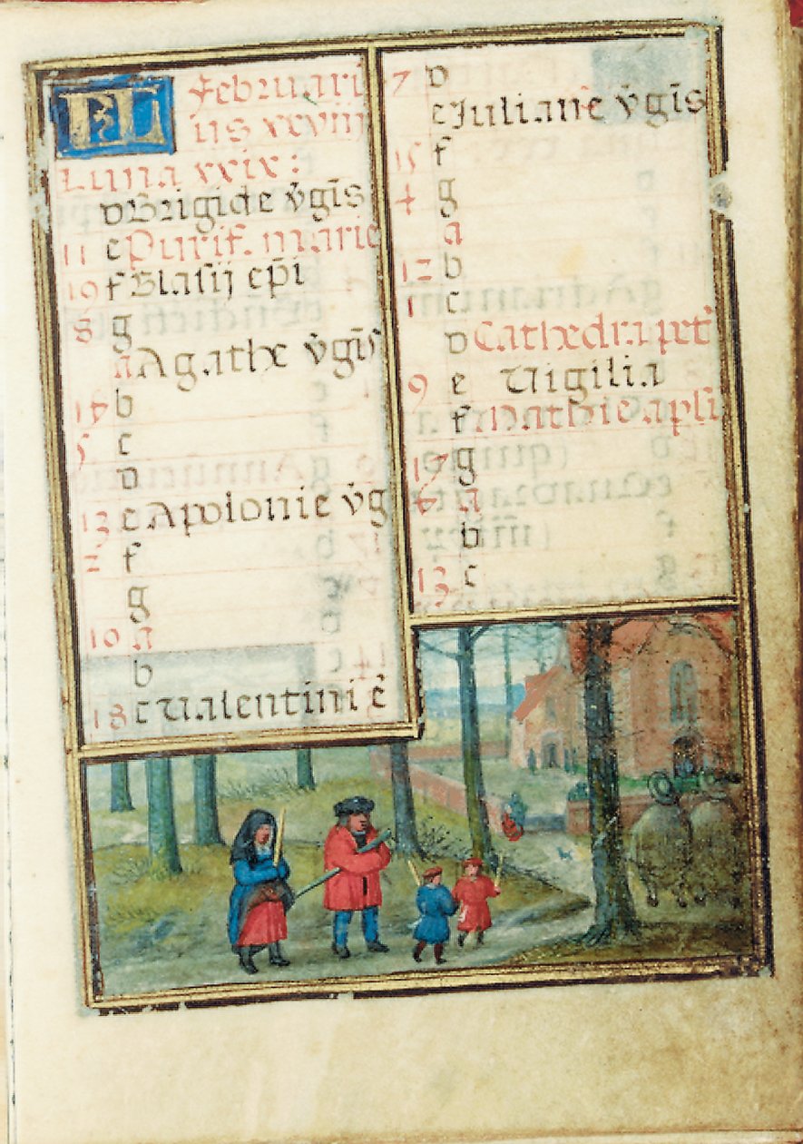 Folio från en miniatyrbok med timmar, användning av Rom, Brygge, 1530-35 av Simon Bening