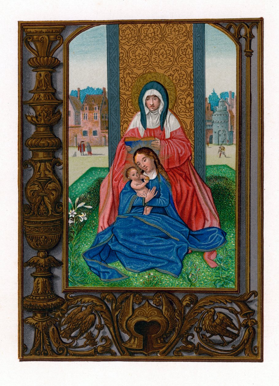 Sankta Anna med jungfrun och barnet, 1516-1529 av Simon Bening