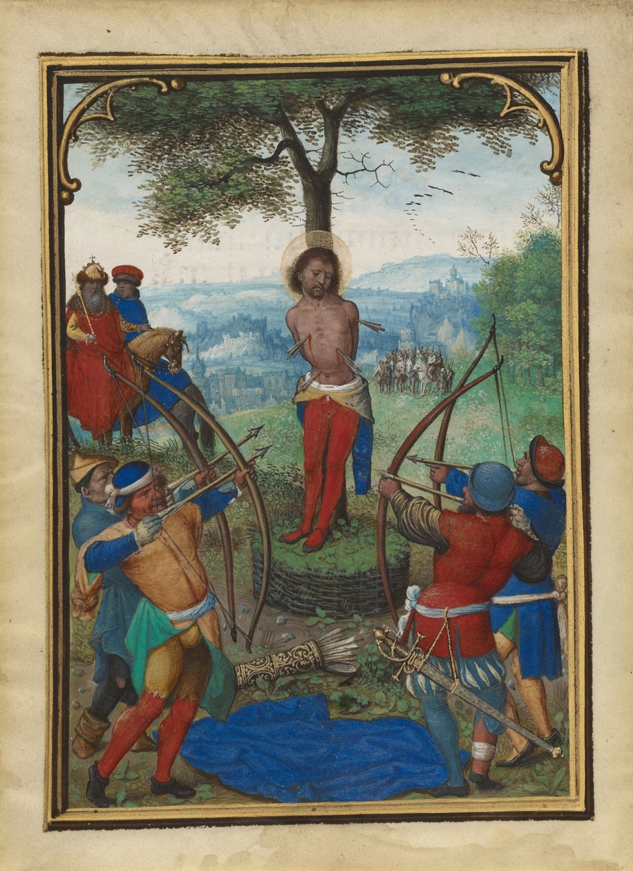 Das Martyrium des Heiligen Sebastian av Simon Bening