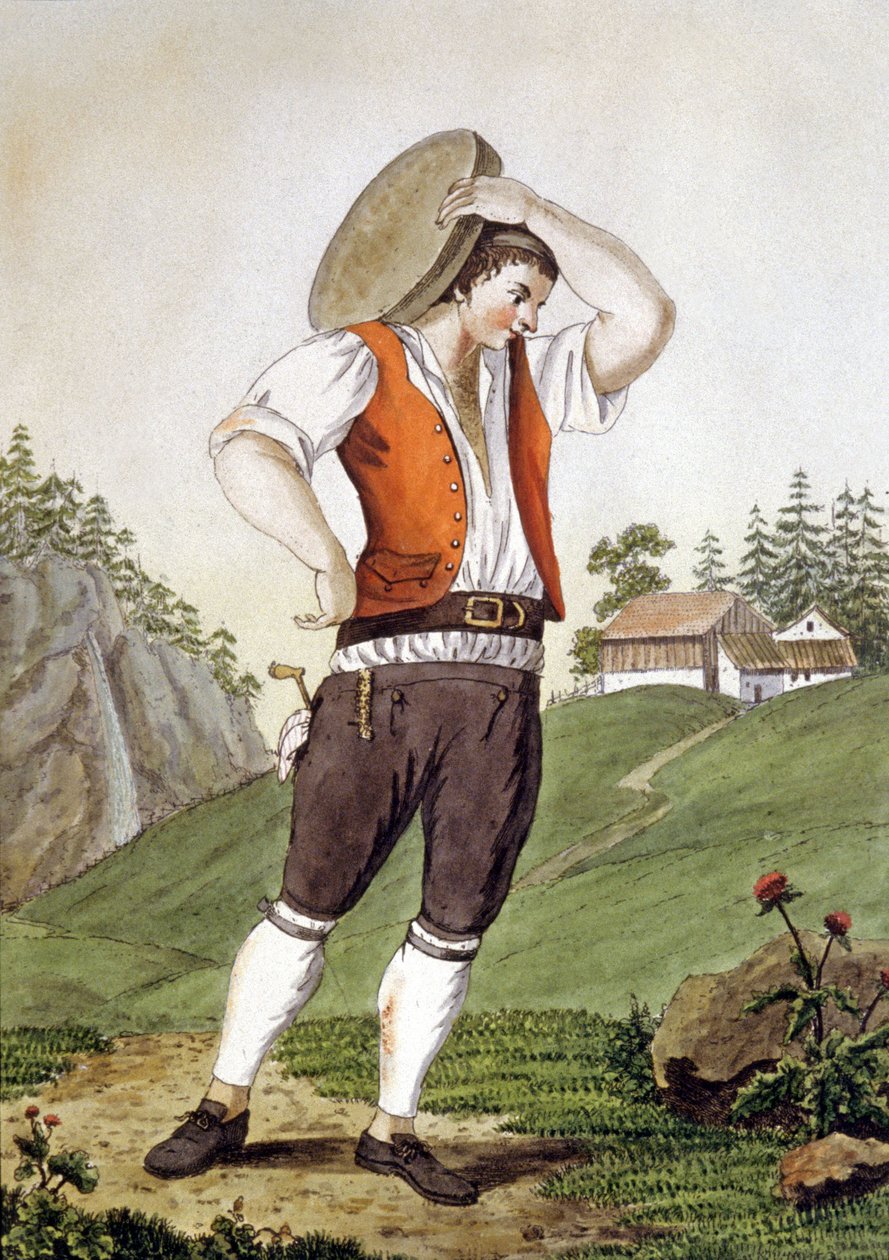 Kohage i Schweiz, tidigt 1800-tal (gravyr) av Simon Daniel Lafond