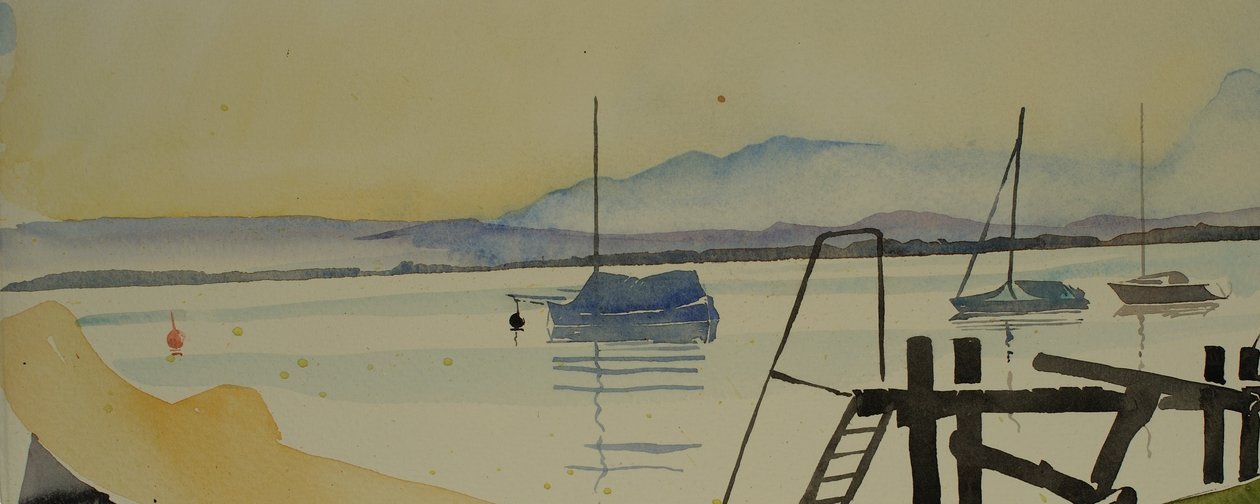 Alpin sjö, 2001 (akvarell) av Simon Fletcher