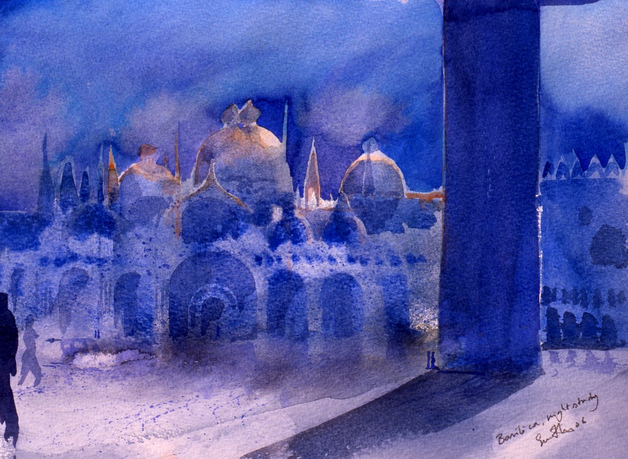 Basilica, nattstudie, 2006 (akvarell på papper) av Simon Fletcher