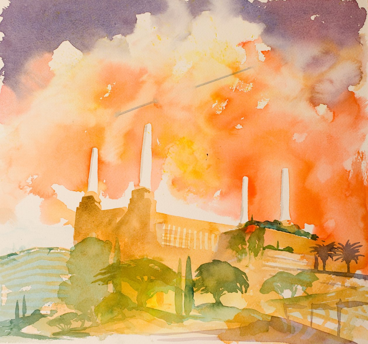 Battersea Beautiful, 2016 (akvarell) av Simon Fletcher