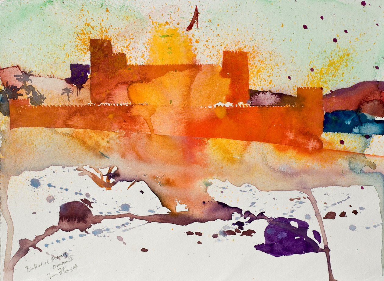 Birkat al Marez, Oman II, 2004 (akvarell) av Simon Fletcher