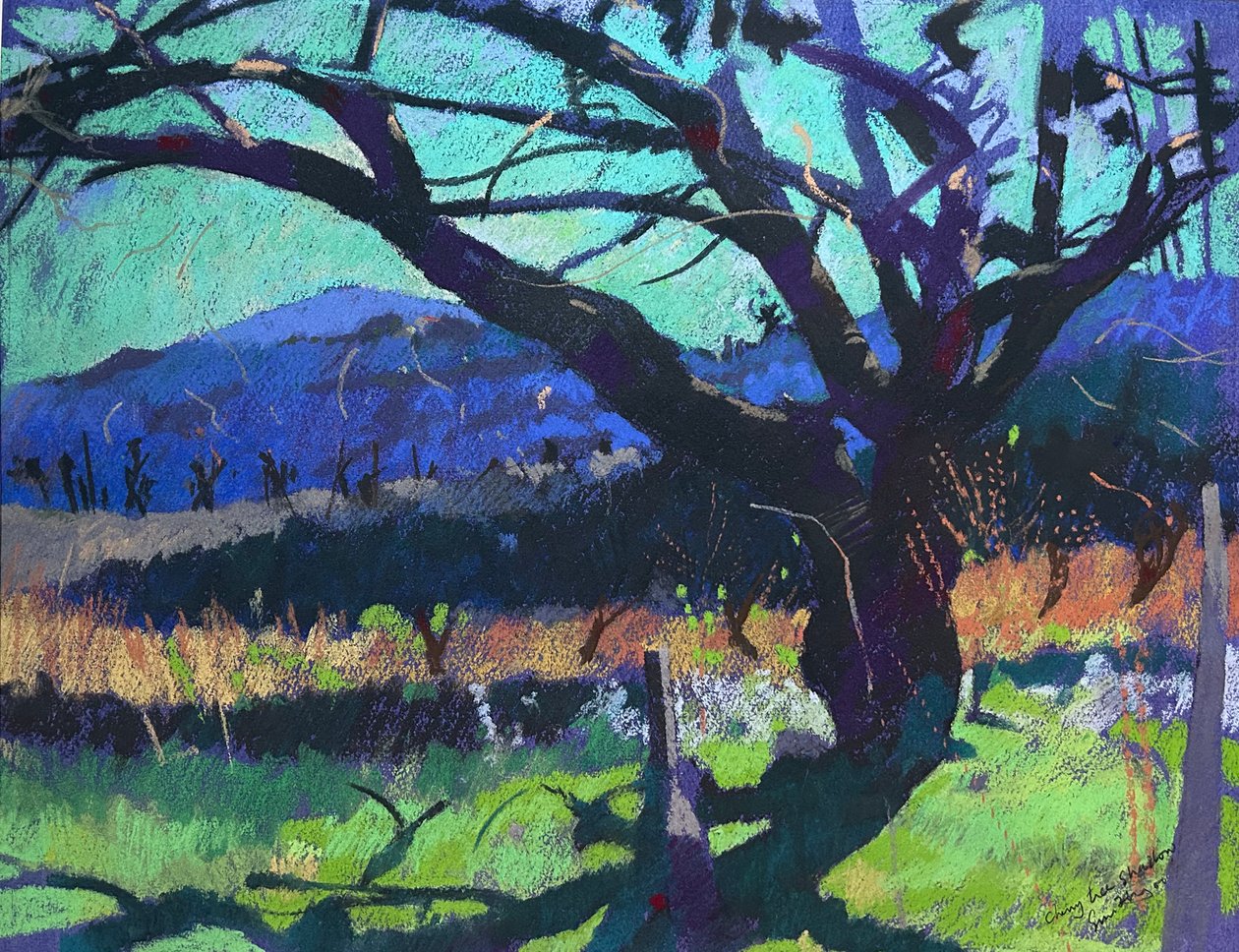 Körsbärsträdets skugga, 2000 (pastell) av Simon Fletcher
