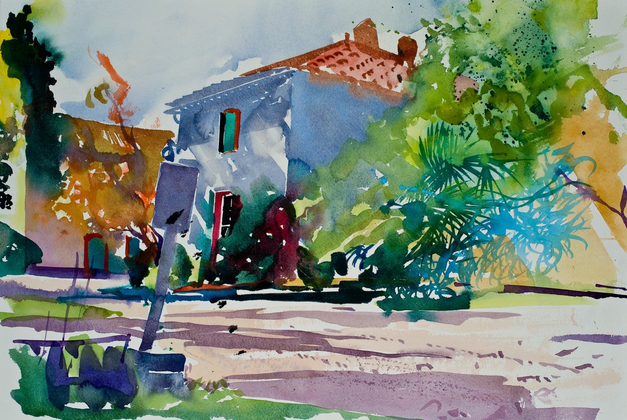 Chez Florence, 2015 (akvarell) av Simon Fletcher