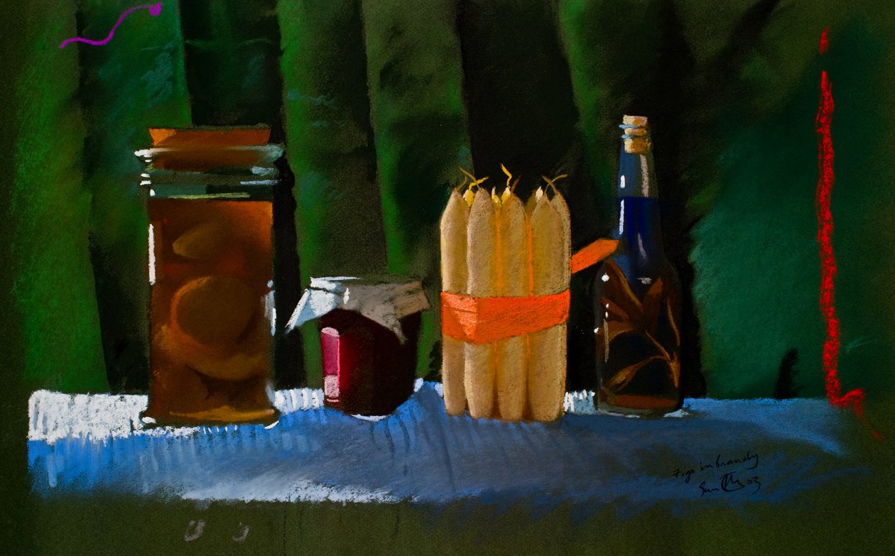 Jul, fikon i konjak, 2000 (pastell) av Simon Fletcher