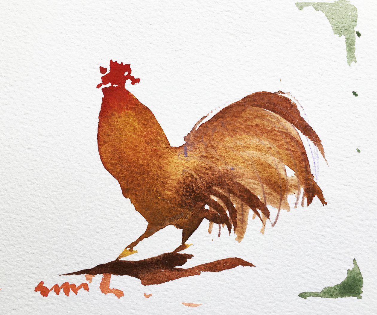 Cockrel 2, 2020 (arbete på papper) av Simon Fletcher
