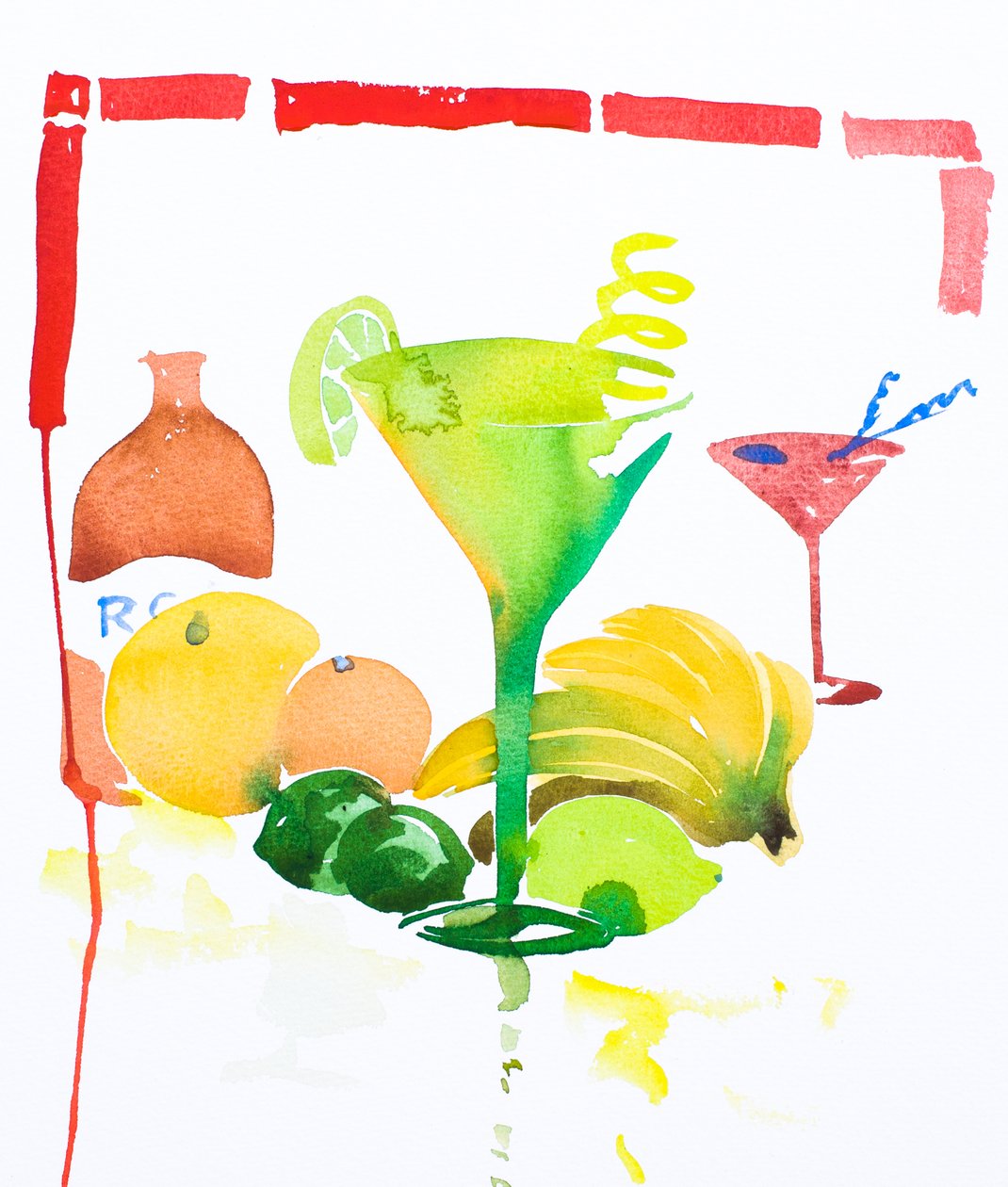 Daiquiri, 2016 (akvarell) av Simon Fletcher