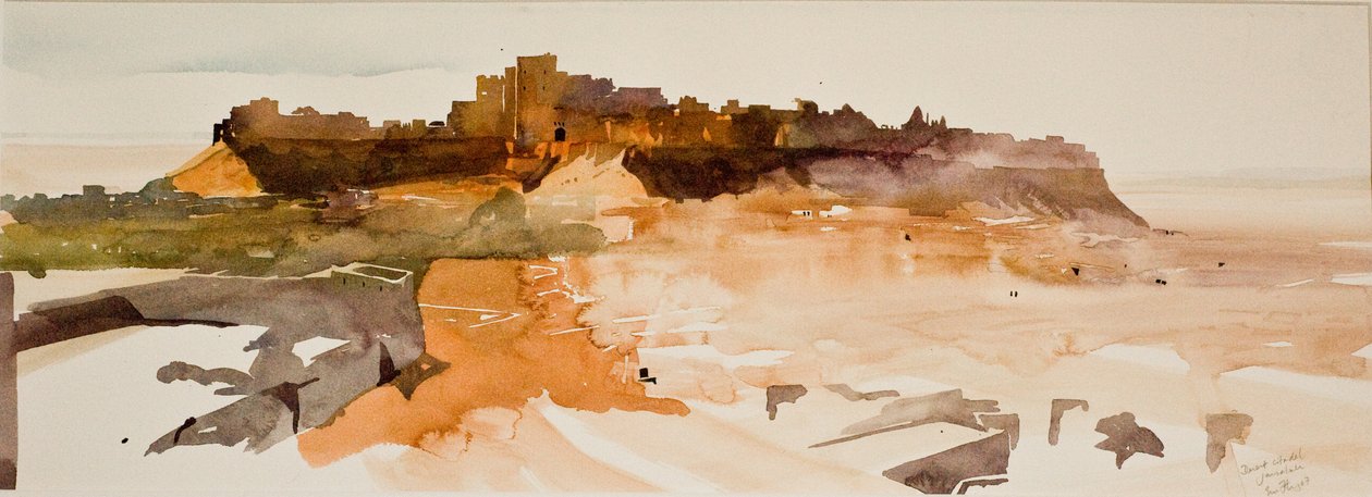 Desert Citadel, Jaiselmer (akvarell på papper) av Simon Fletcher