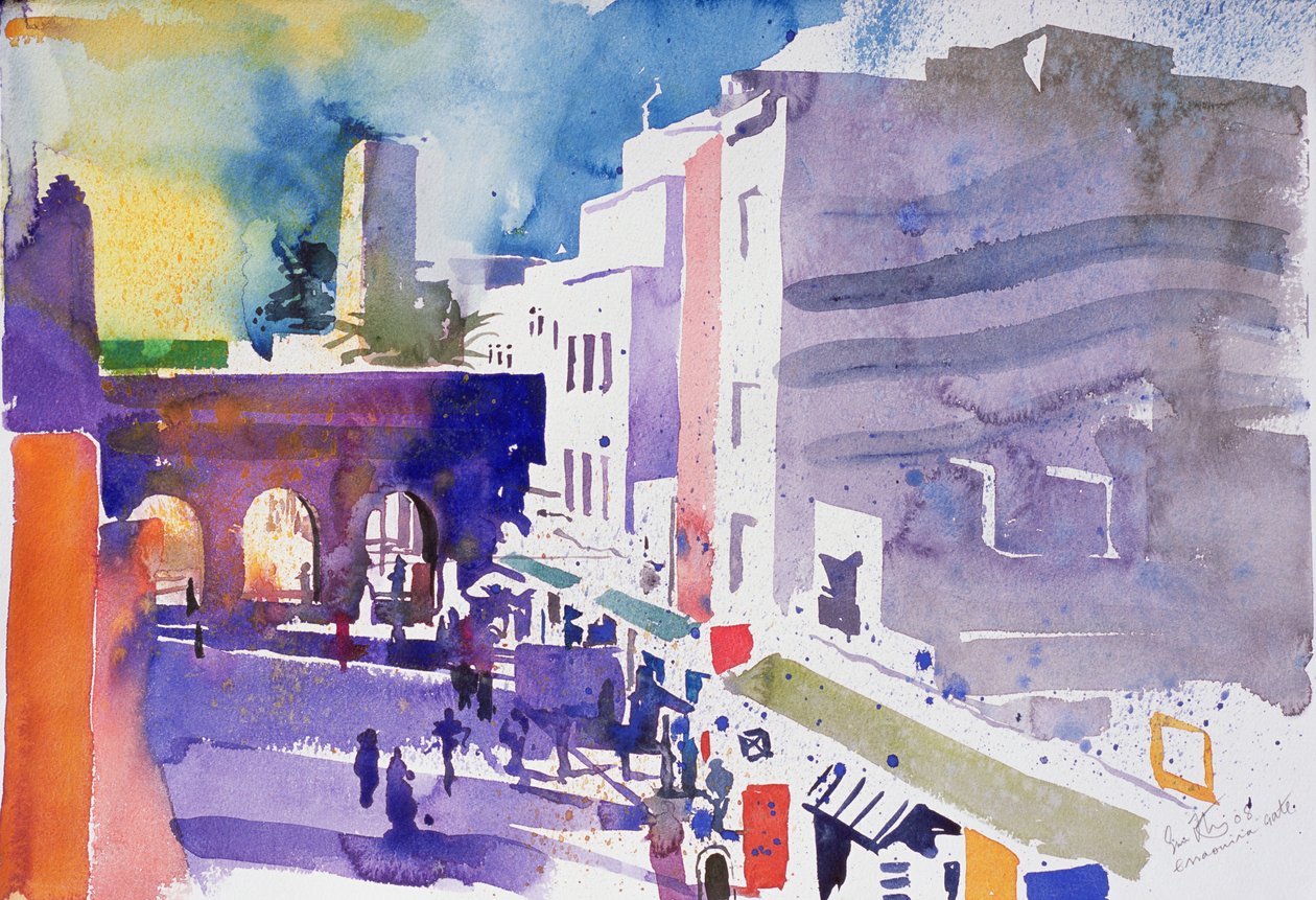 Essaouira Gate (akvarell på papper) av Simon Fletcher