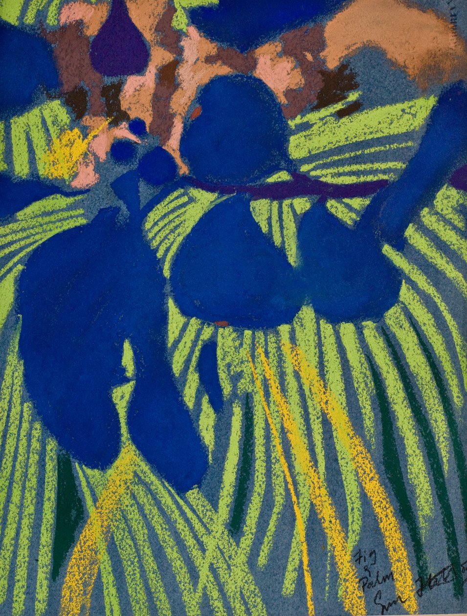 Fikon och palm (pastell på papper) av Simon Fletcher