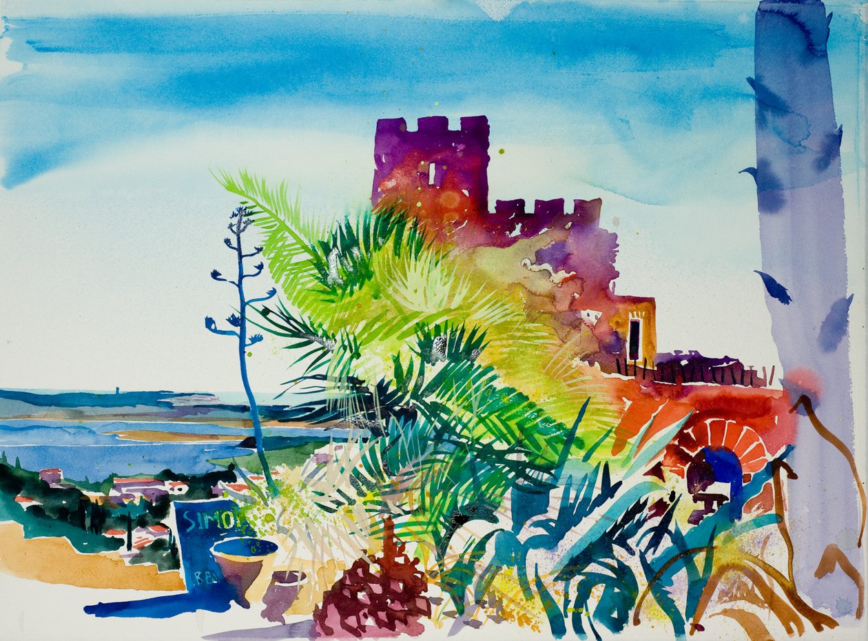Fitou, 2011 (akvarell) av Simon Fletcher