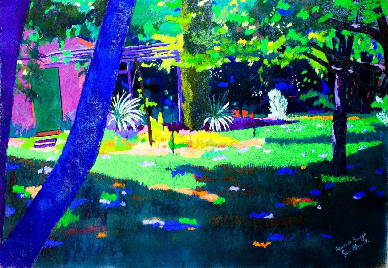 Salviablommor (pastell på papper) av Simon Fletcher