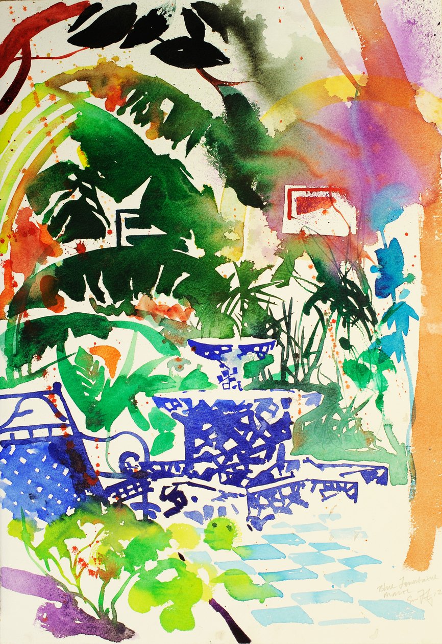 Fontaine, Maroc, 2013 (akvarell) av Simon Fletcher