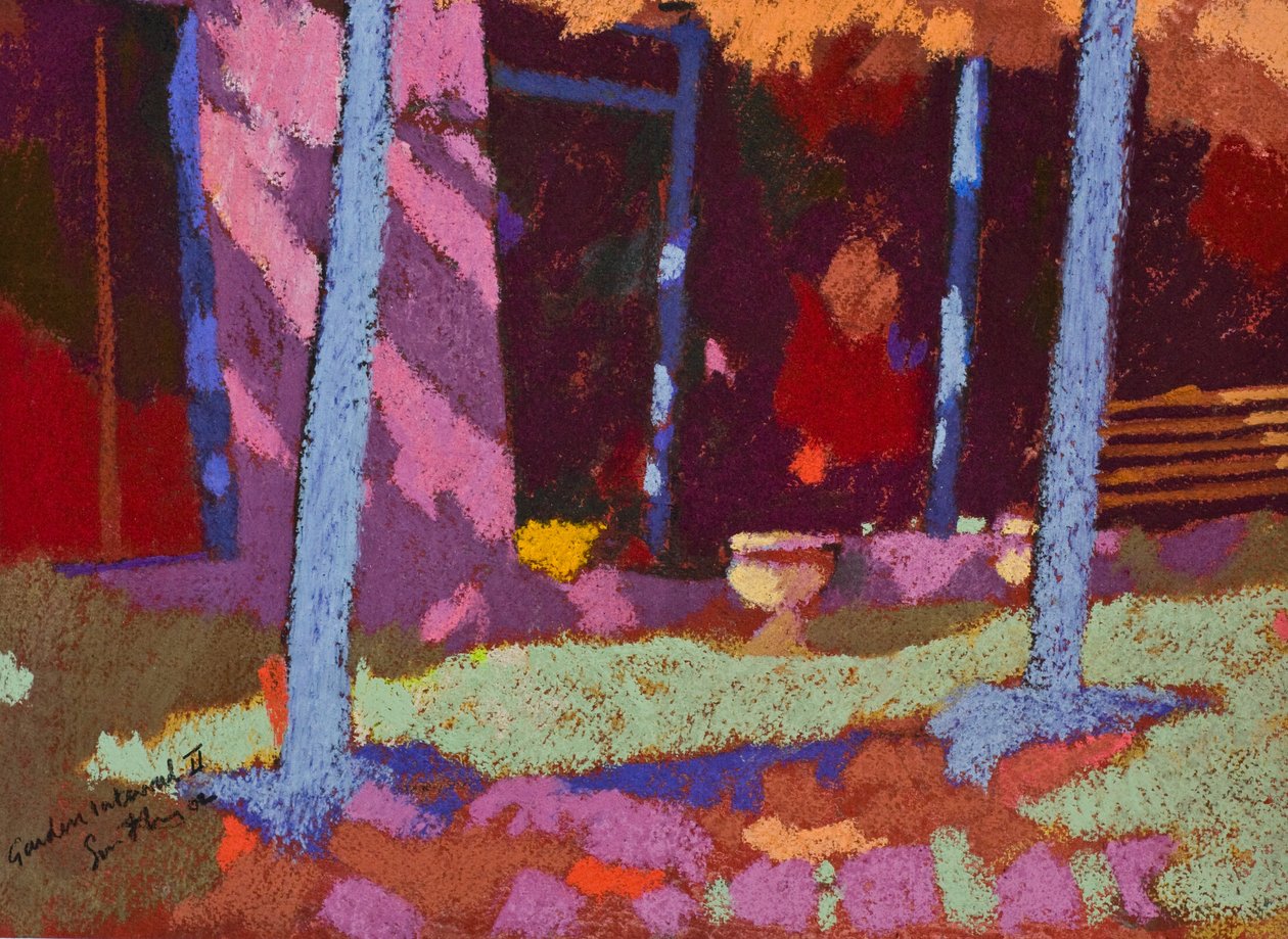 Garden Interval (pastell på papper) av Simon Fletcher