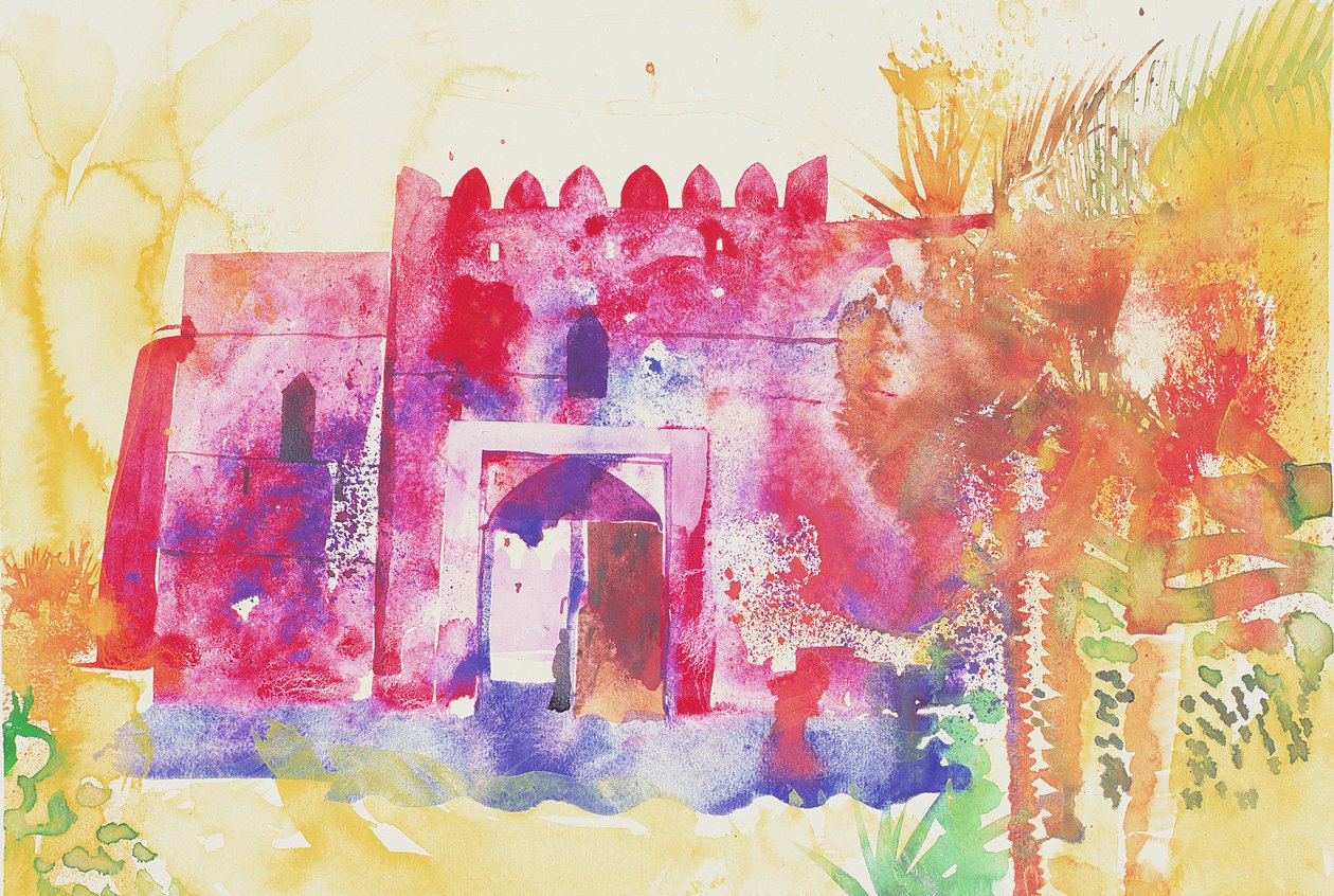 Jabreen murar, Oman, 2005 (akvarell) av Simon Fletcher
