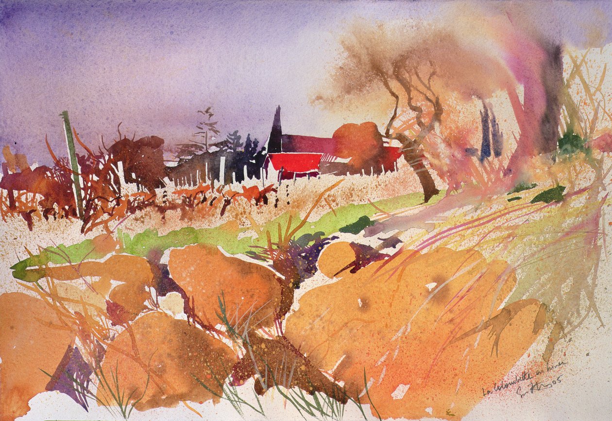 La colombette en hiver, Frankrike, 2004 (akvarell) av Simon Fletcher