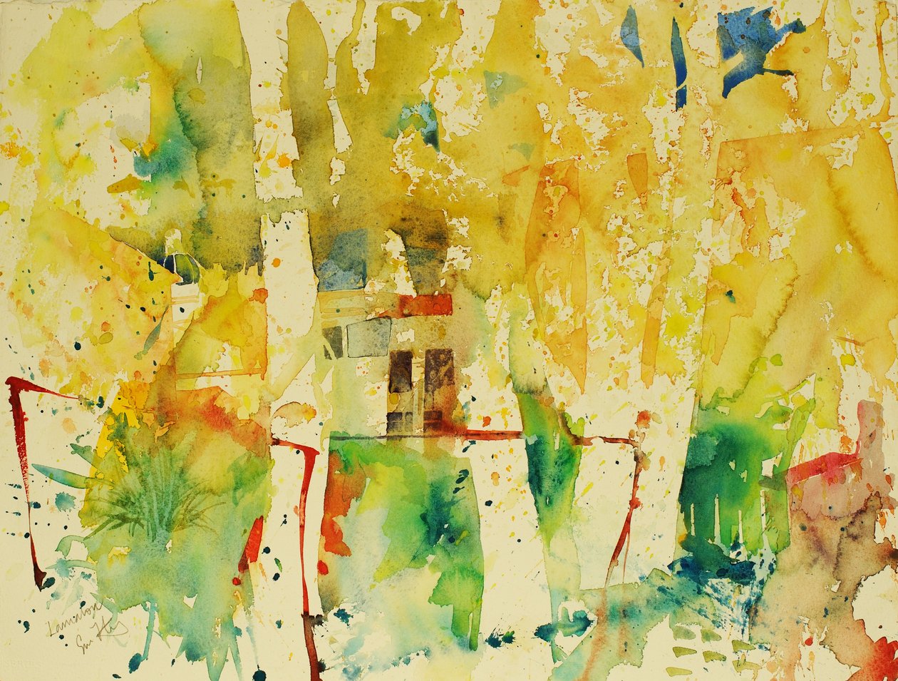 Lamalou, 2006 (akvarell) av Simon Fletcher