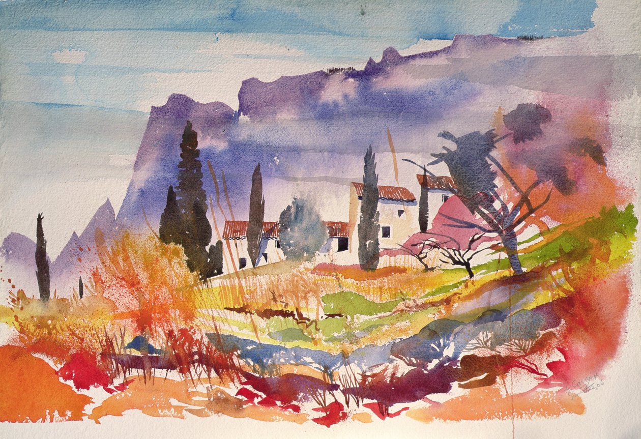 Le Caroux, Frankrike (akvarell) av Simon Fletcher
