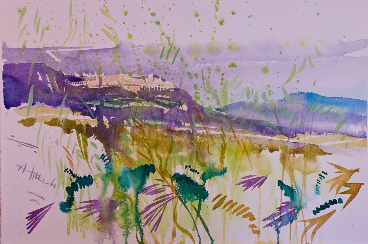 Montalcino (akvarell på papper) av Simon Fletcher