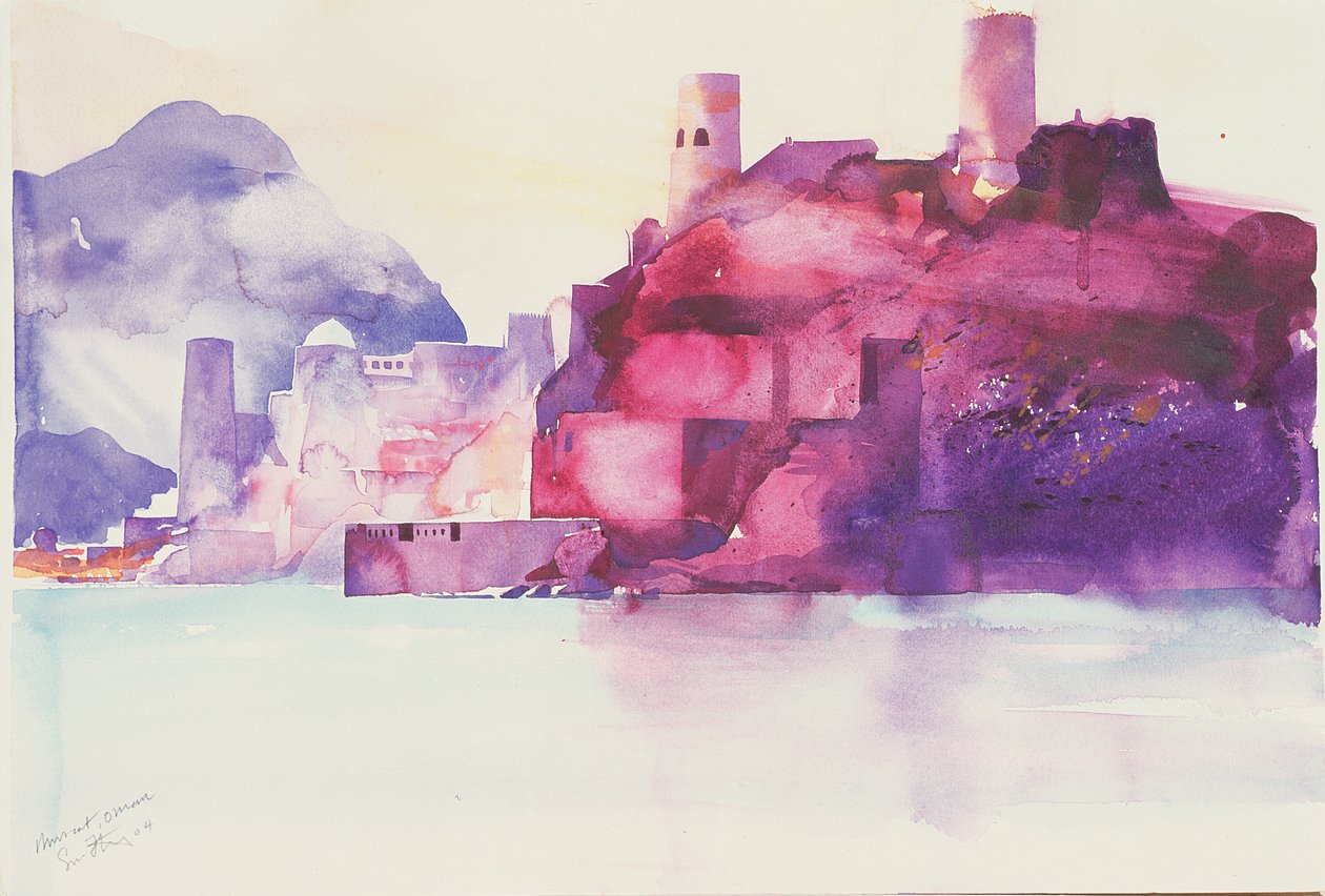 Muscat Oman, 2004 (akvarell) av Simon Fletcher
