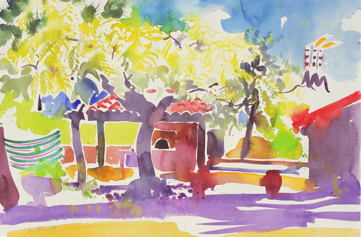 Port le Bar, Frankrike, 2006 (akvarell) av Simon Fletcher