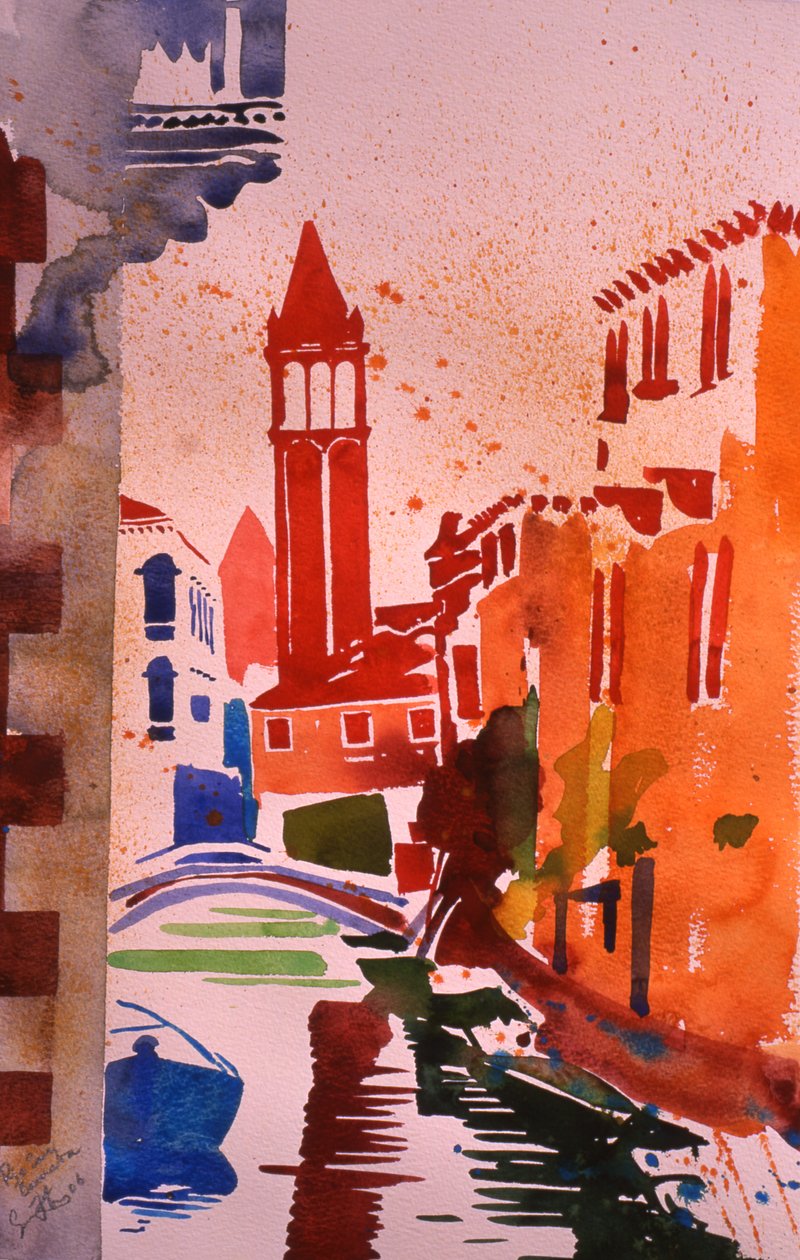 Rio San Barnaba, 2006 (akvarell på papper) av Simon Fletcher