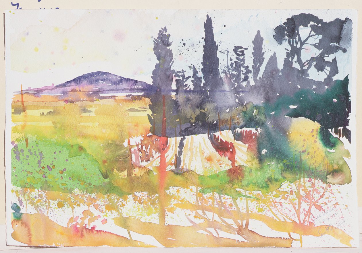 Sete, vu de Loupian, 2004 (akvarell på papper) av Simon Fletcher