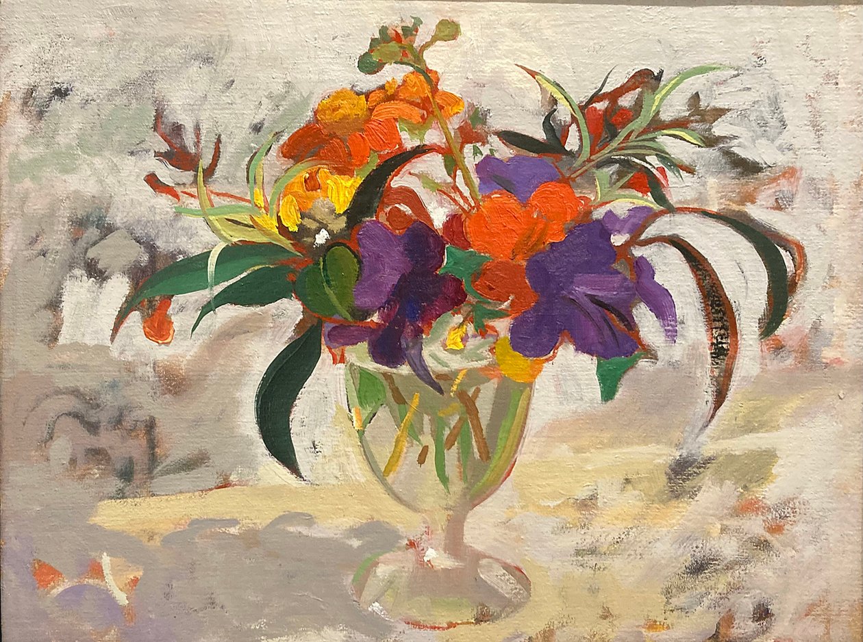 Streptocarpus  pelargon (oljemålning) av Simon Fletcher