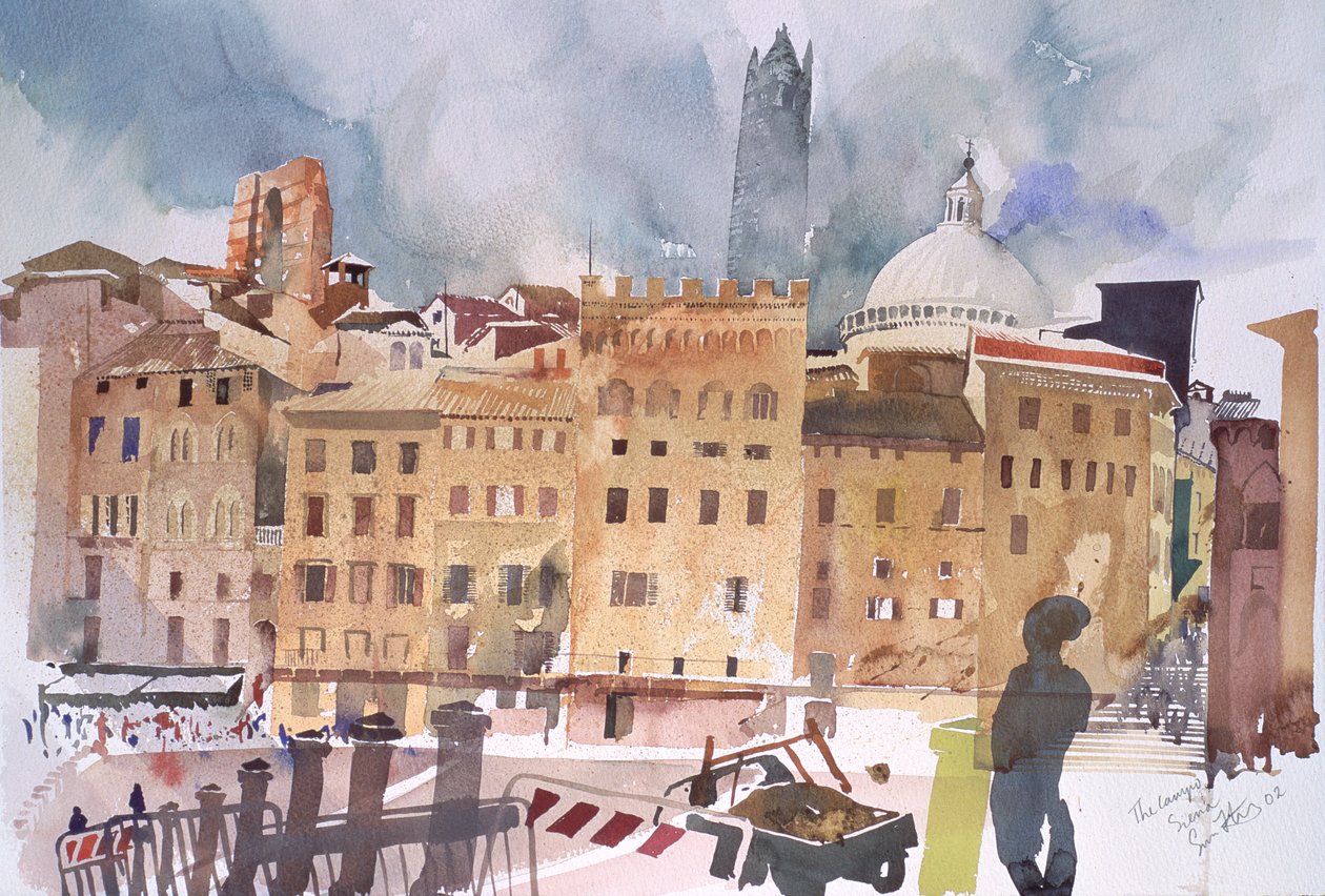 Campo, Siena, 2002 (akvarell på papper) av Simon Fletcher