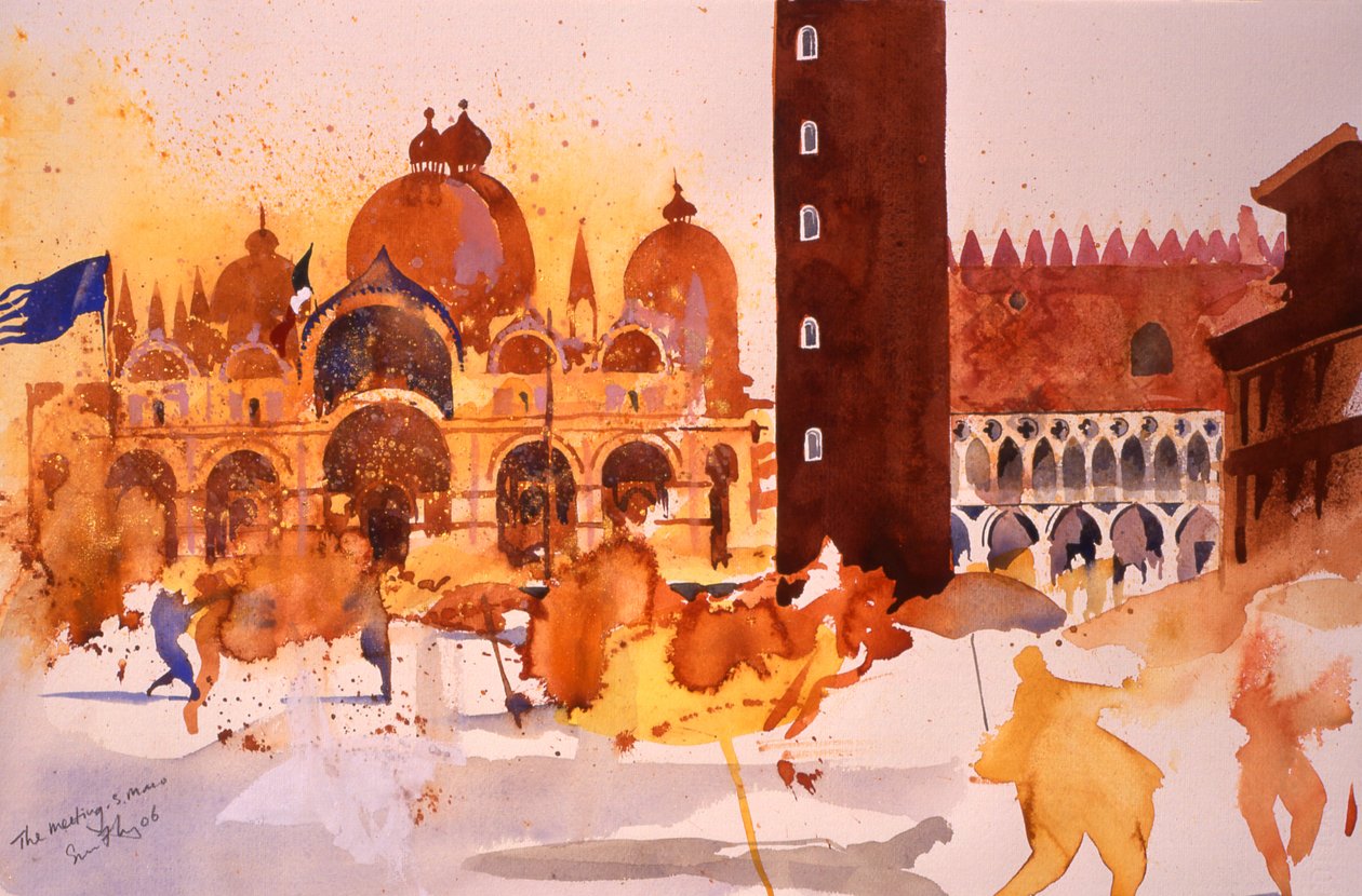 The Meeting, San Marco, 2006 (akvarell på papper) av Simon Fletcher