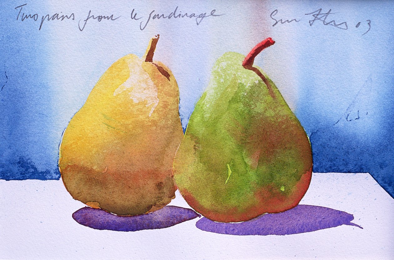 Two Pears from the Jardinage, 2003 (akvarell på papper) av Simon Fletcher