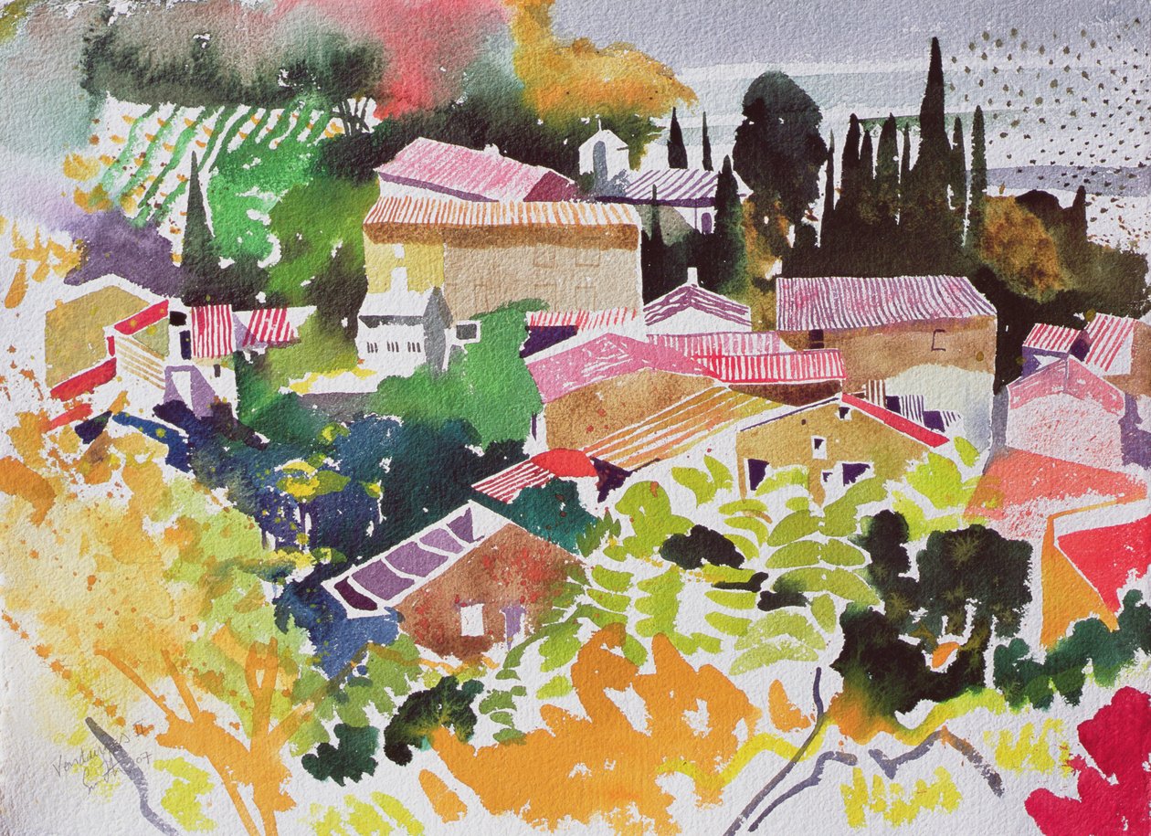 Vendanges II, Frankrike, 2012 (akvarell) av Simon Fletcher