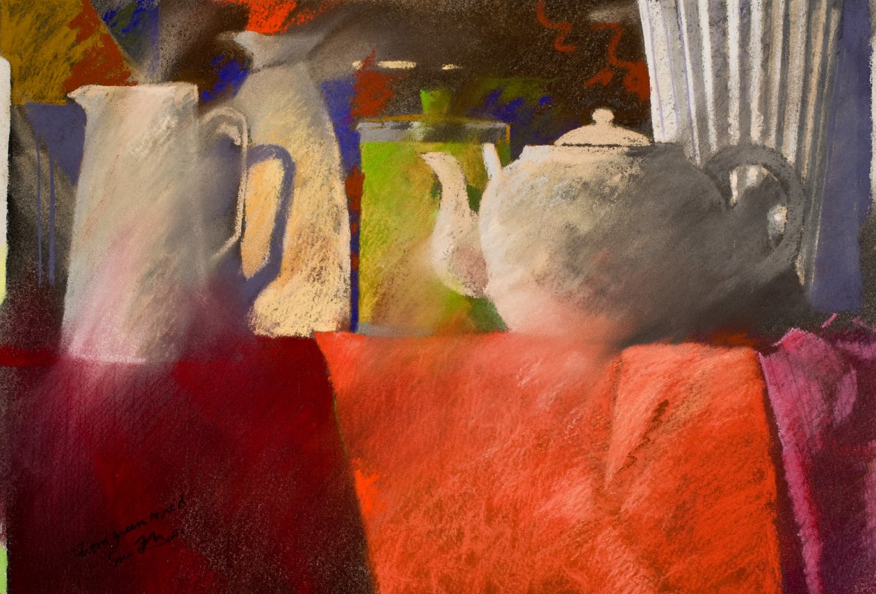 från grönt till rött, 2002 (pastell) av Simon Fletcher