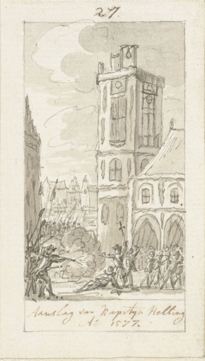Kapten Herman van der Hellings död den 23 november 1577 av Simon Fokke