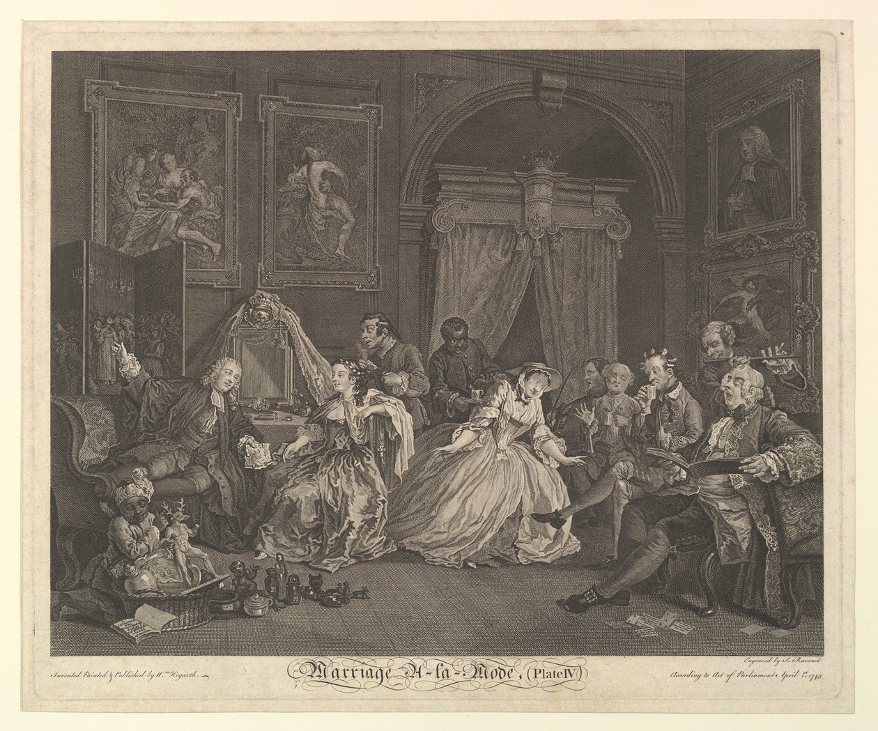Vigsel A-la-Mode, tavla IV, 1 april 1745. av Simon Francois Ravenet