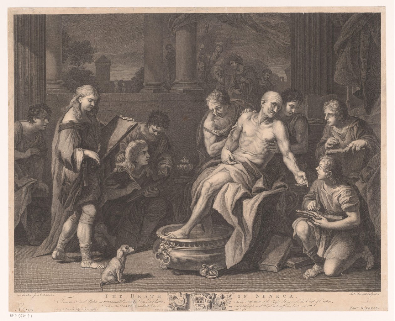 Dood van Seneca The Death of Seneca (titel på objekt) av Simon François Ravenet (le vieux)