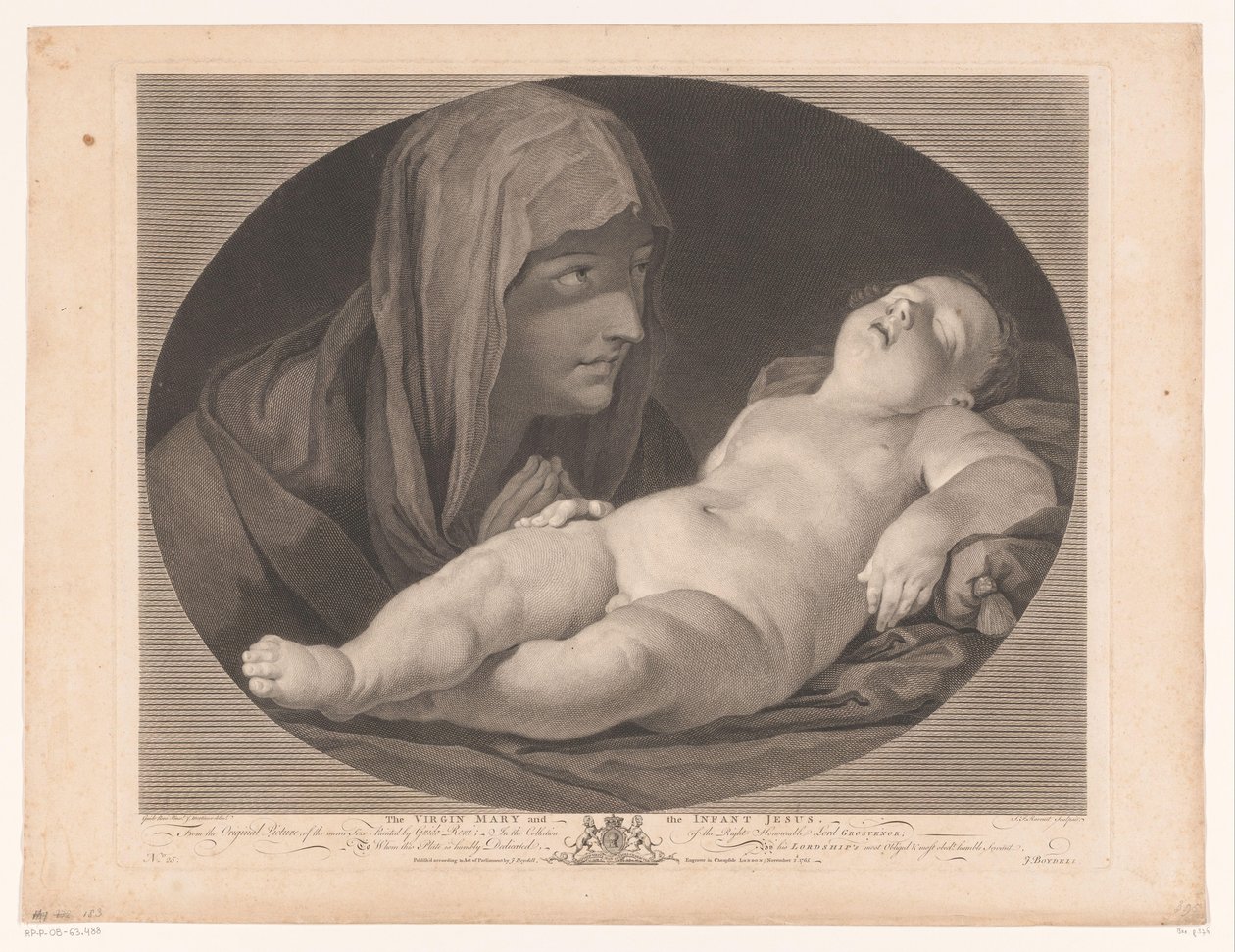 Maria med sovande Kristus Jungfru Maria och Jesusbarnet (titel på föremålet) av Simon François Ravenet (le vieux)