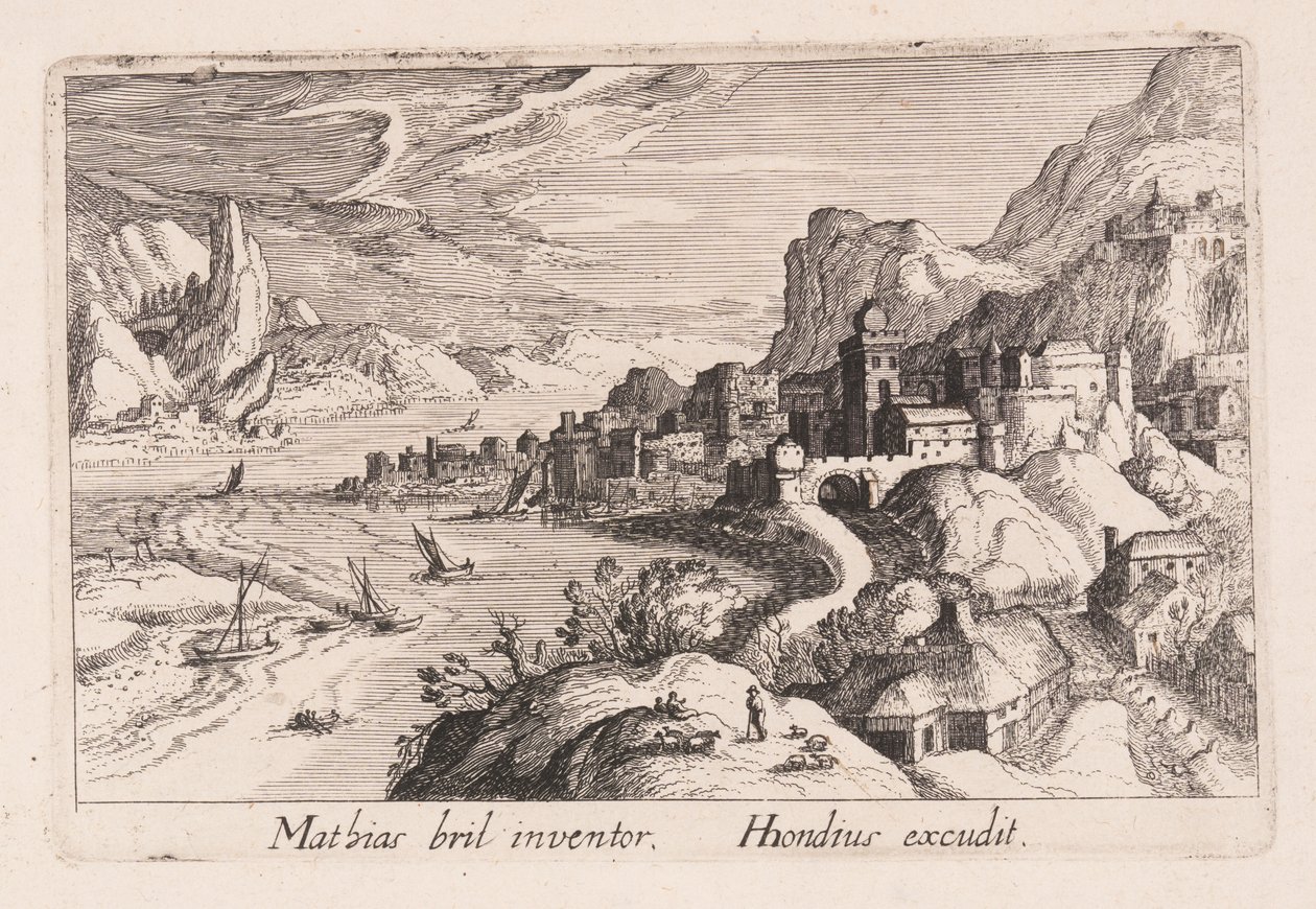 Alpernas floddal, från Topographia Variarum Regionum av Simon Frisius