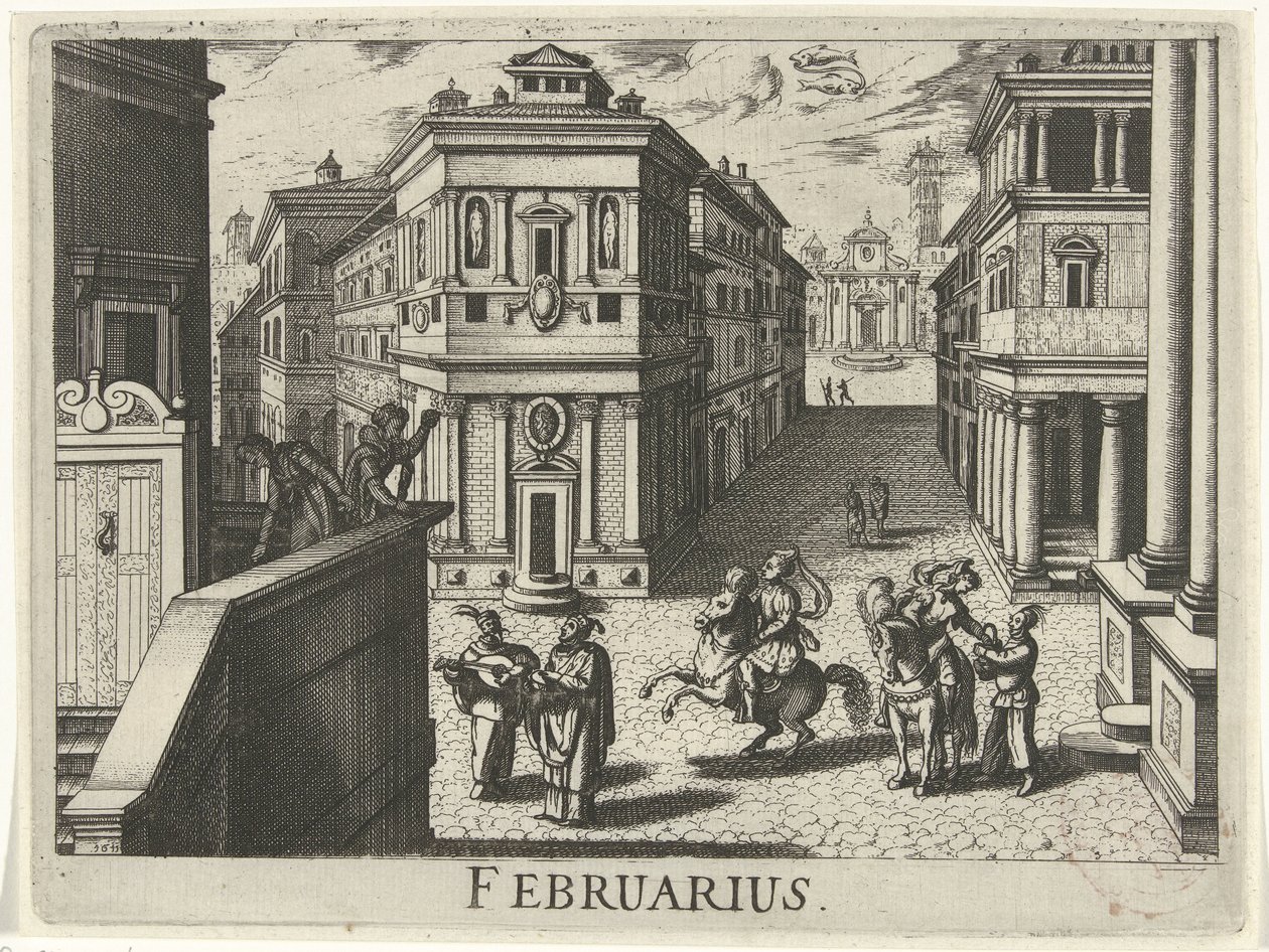 februari februari (titel på objekt) Tolv månader (serietitel) av Simon Frisius