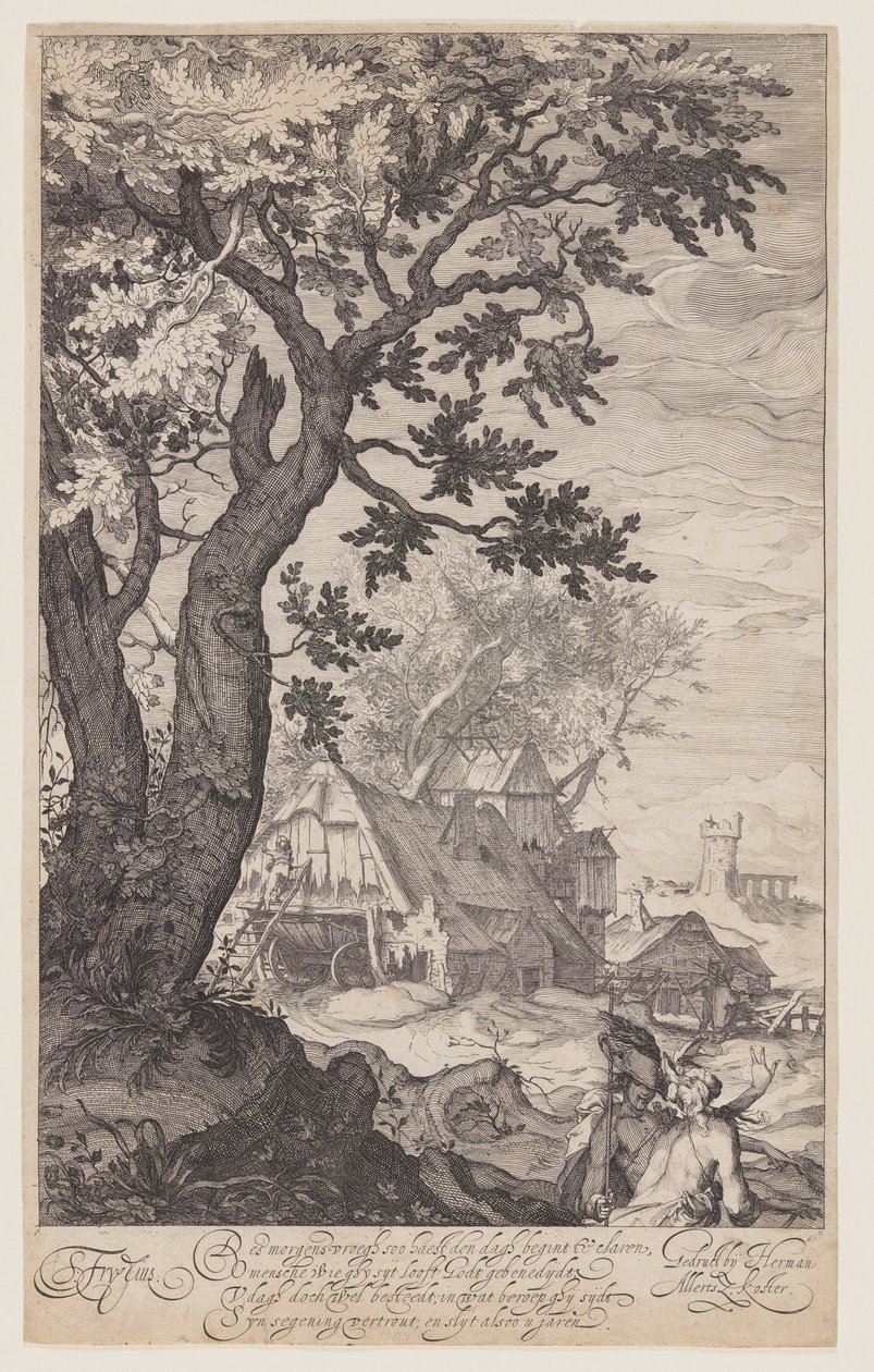 Landskap med bondgård av Simon Frisius