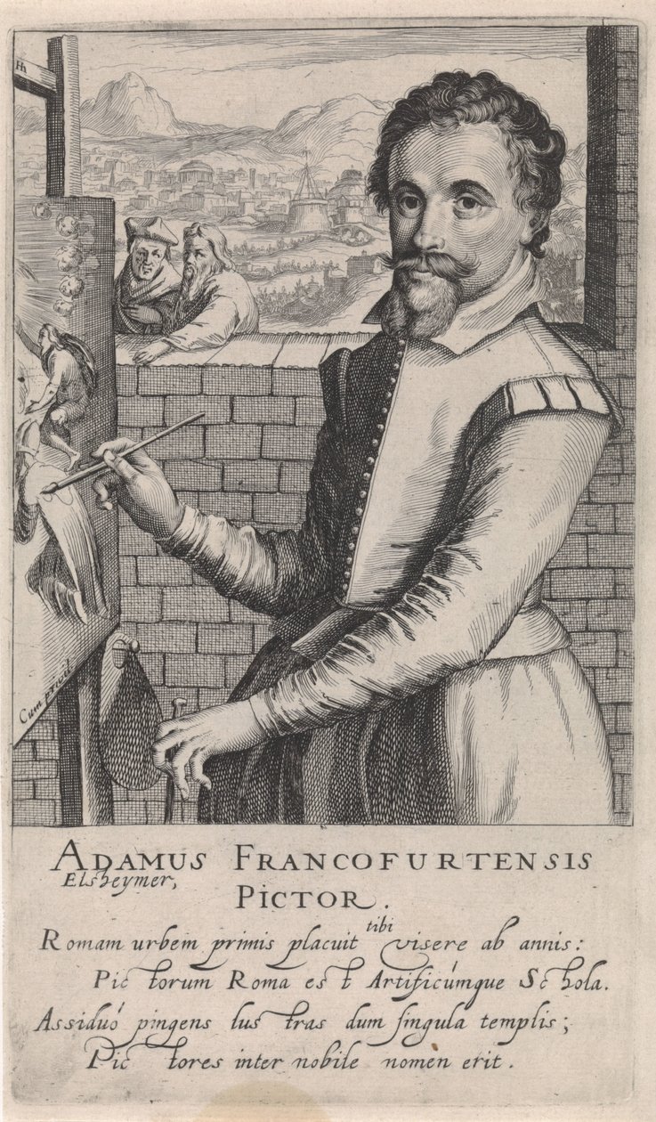 Porträtt av Adam Elsheimer av Simon Frisius