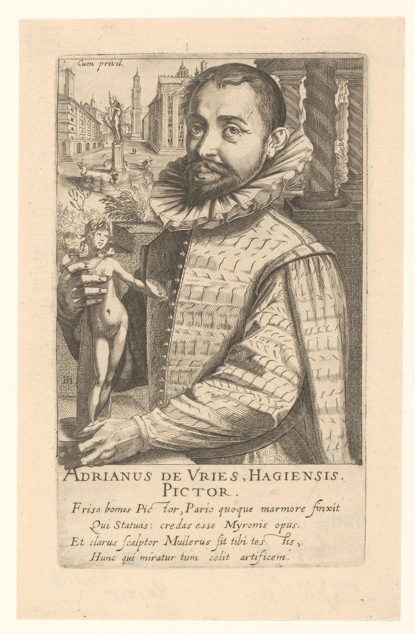 Porträtt av Adriaen de Vries av Simon Frisius