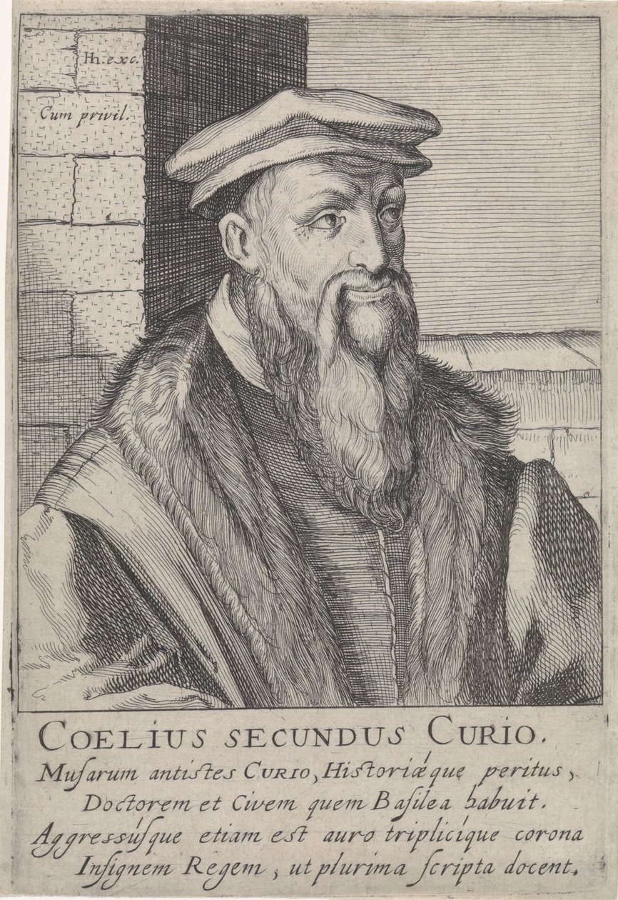 Porträtt av Caelius Secundus Curio av Simon Frisius