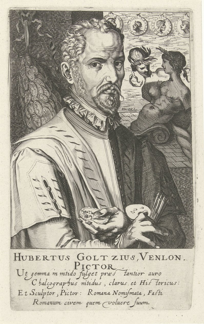 Porträtt av Hubert Goltzius av Simon Frisius